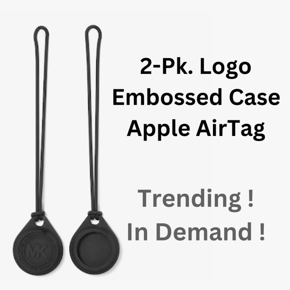 Michael Kors 2-Pack Logo Embossed Case for Apple AirTag NWT 🎉2X Host Pick🎉 - Picture 1 of 7